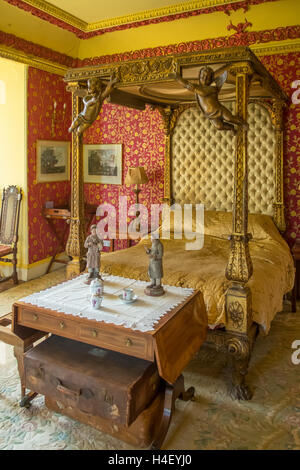 Schlafzimmer in Kentwell Hall, Long Melford, Suffolk, England Stockfoto