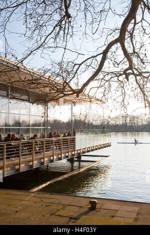 Pier 51 Restaurant, Café, Seeterrasse, Maschsee See, Hannover, Niedersachsen Stockfoto