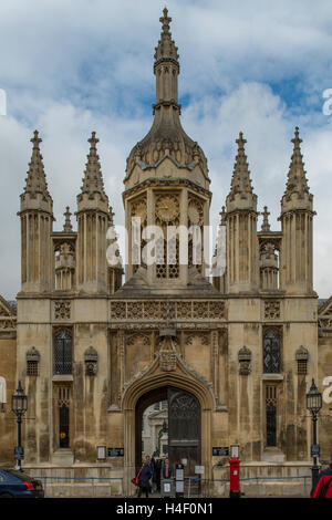 Eingang zum Kings College, Cambridge, Cambridgeshire, England Stockfoto