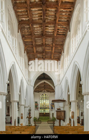 Kirchenschiff von St. Johann Kirche, Thaxted, Essex, England Stockfoto