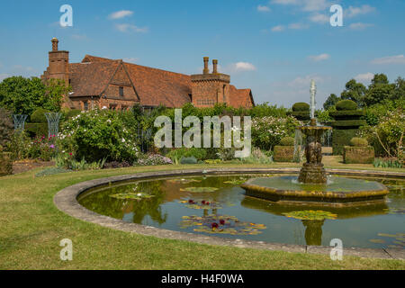 West-Garten und alten Palast, Hatfield, Hertfordshire, England Stockfoto