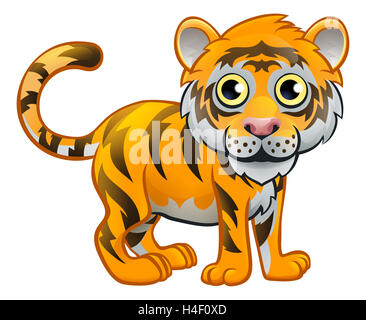 Eine süße Tiger Safari Tiere Cartoon-Figur Stockfoto