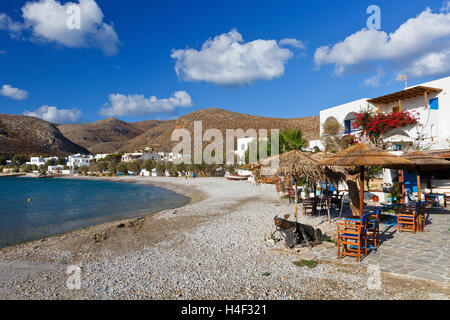 Karavostasis Dorf auf Folegandros Inseln in den frühen Morgenstunden. Stockfoto