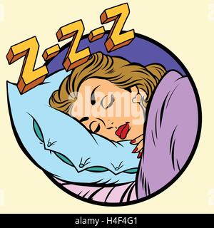Comic Madchen Im Bett Schlaft Stock Vektorgrafik Alamy