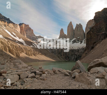 Parque Nacional Torres del Paine, Magallanes, Chile. Torres del Paine Nationalpark Stockfoto