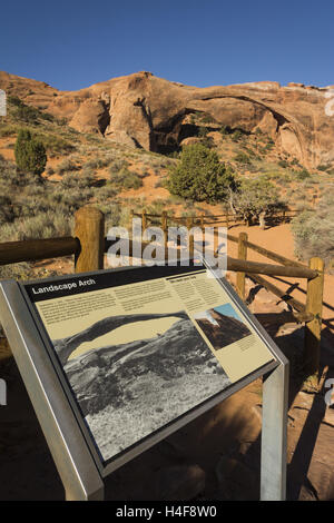 Arches National Park in Utah Windows Abschnitt, Landscape Arch Stockfoto