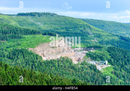 Steinbruch im Schwarzwald, Mummelsee, Deutschland (VSG Schwarzwald Granit Werke GmbH & Co. KG) Stockfoto