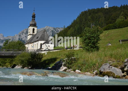 Berchtesgaden, Deutschland - 25. August 2016 - Kirche St. Sebastian in Ramsau am Dachstein Stockfoto
