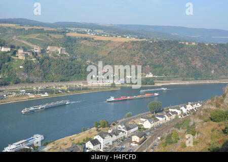 St. Goarshausen, Deutschland - 15. September 2016 - St. Goar im deutschen Rheintal Stockfoto