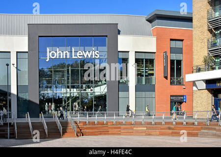 Essex England UK neuer Zweck gebaut John Lewis Kaufhaus & Schild Eingang in Chelmsford Stadtzentrum Herzstück einer Neuentwicklung Einzelhandel Stockfoto