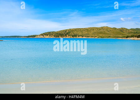 Idyllisches Paradies Strand von Punta Molentis Bucht, Insel Sardinien, Italien Stockfoto