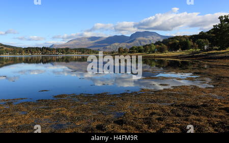 Ben Nevis reflektiert in Loch Eil Stockfoto