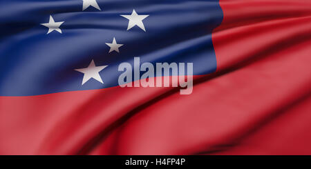 3D-Rendering des unabhängigen Staates Samoa Flagge winken Stockfoto