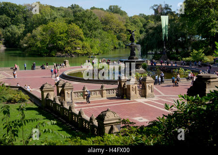 Engel der Wasser Brunnen bei Bethesda Terrasse im Central Park. Manhattan, New York. Stockfoto