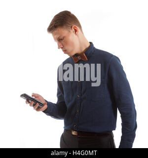 Mann mit Handy Stockfoto