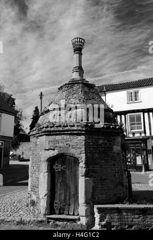 Blick auf das Dorf Lock Up, wenig Walsingham Village, North Norfolk, England, UK Stockfoto