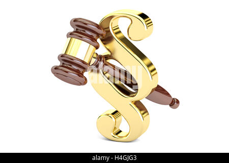 Absatz Gesetz Symbol und Richter Hammer, 3D rendering Stockfoto