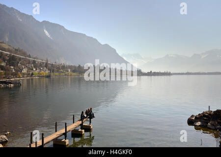 Landschaft in der Schweiz: Genfer See von Montreux Stockfoto