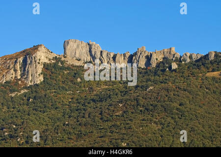 Burg Peyrepertuse Im Süden Frankreichs - Cathare Burg Peyrepertuse in Südfrankreich Stockfoto