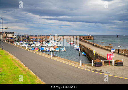 Ein Blick auf die Marina und den Hafen in Banff, Aberdeenshire, Schottland, Vereinigtes Königreich. Stockfoto