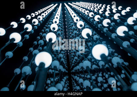 abstrakte Lichtpunkte, Fantasie abstrakte Technik Hintergrund, Licht farbigen Kugeln in einem Raum anders beleuchtet, Stockfoto