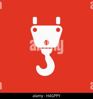 Das Kran-Haken-Symbol. Gebäude und das Symbol heben. Wohnung Stock Vektor
