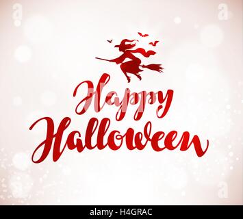 Happy Halloween-Banner. Schönen handgeschriebenen Schriftzug. Vektor-illustration Stock Vektor