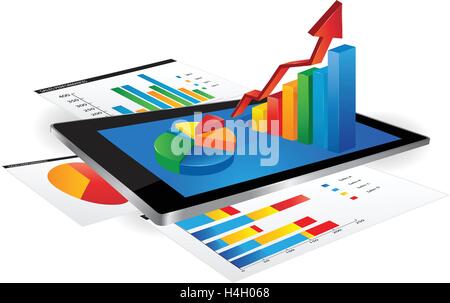 Satz von Tablet-Computern isoliert auf weißem Hintergrund Stock Vektor