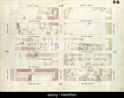 Platte 98: Karte von Tenth Avenue, achte Avenue, West 47th Street und West 42nd Street begrenzt. 1857, 1862, Perris und Browne Stockfoto