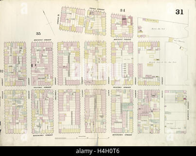 Platte 31: Karte begrenzt durch die Houston Street, Avenue D, 3rd Street, East Street, Rivington Street, Willett Street. 1857, 1862 Stockfoto