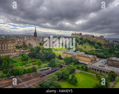 Panoramablick auf das Dach des Edinburgh Castle, Schottland, Großbritannien Stockfoto