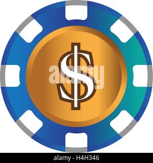 Dollar-Münze Theme Design für Casino-Konzept. AI 10 unterstützt. Stock Vektor