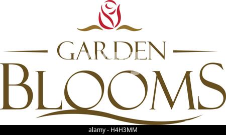 Garten blüht Logokonzept.  AI-10 unterstützt. Stock Vektor