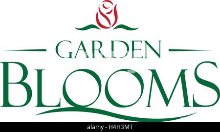 Garten blüht Logokonzept.  AI-10 unterstützt. Stock Vektor