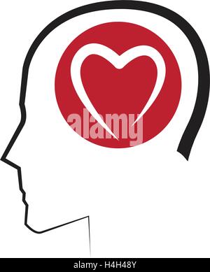 Denken Sie an Liebe Abbildung. AI-10 unterstützt. Stock Vektor
