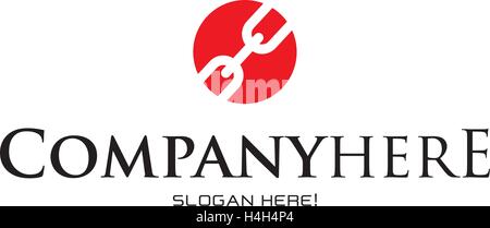 Kette-Logo-Design-Konzept. AI-10 unterstützt. Stock Vektor