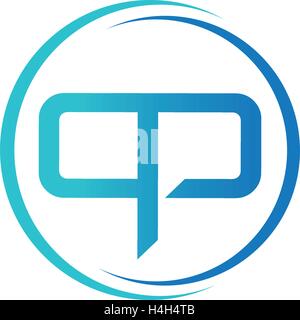 Abstrakten Buchstaben-Logo mit QP. AI 8 unterstützt. Stock Vektor