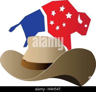 Buffalo-Logo-Design-Konzept. EPS-8 unterstützt. Stock Vektor