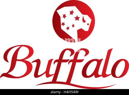 Buffalo-Logo-Design-Konzept. EPS-8 unterstützt. Stock Vektor