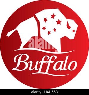 Buffalo-Logo-Design-Konzept. EPS-8 unterstützt. Stock Vektor