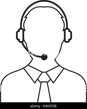 Call Center Mann Icon Design, AI 8 unterstützt. Stock Vektor