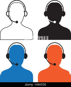 Call Center Icon Design, AI 8 unterstützt. Stock Vektor