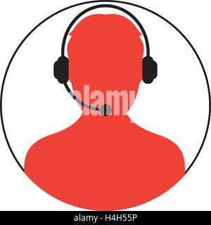 Call Center Mann Icon Design, AI 8 unterstützt. Stock Vektor