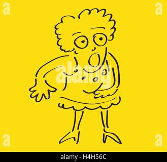 Überrascht Frau Zeichnung, EPS 8 unterstützt. Stock Vektor