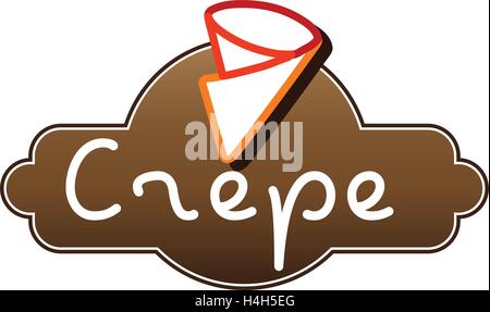 Crêpe-Logo-Design, AI 8 unterstützt. Stock Vektor