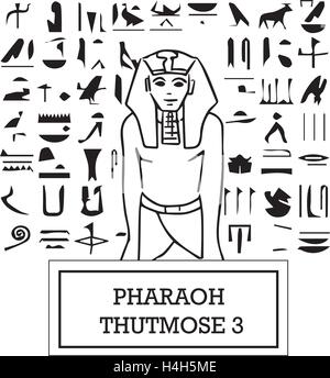 Illustration von Pharao Thutmosis III. AI 8 unterstützt. Stock Vektor