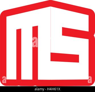 MS-Logo-Design, AI 10 unterstützt. Stock Vektor
