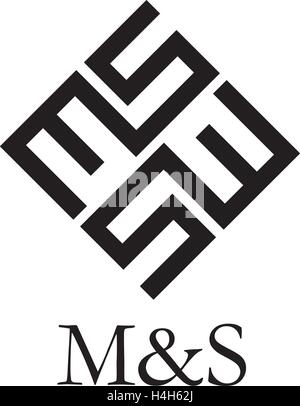 MS-Logo-Design, AI 10 unterstützt. Stock Vektor