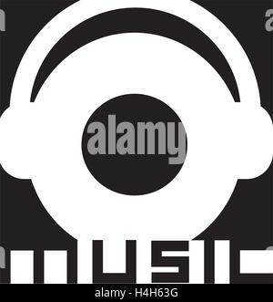 Musik-Logo-Design mit Kopfhörer. AI 8 unterstützt. Stock Vektor