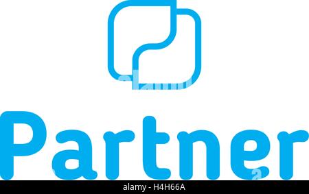 Partner-Logo-Design, AI 8 unterstützt. Stock Vektor